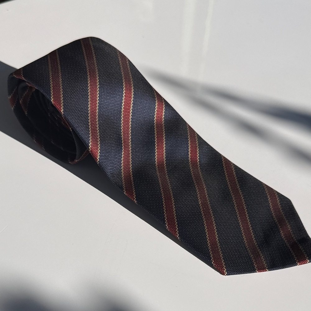 OTAA Cambridge Navy Blue With Royal Red Stripes Necktie